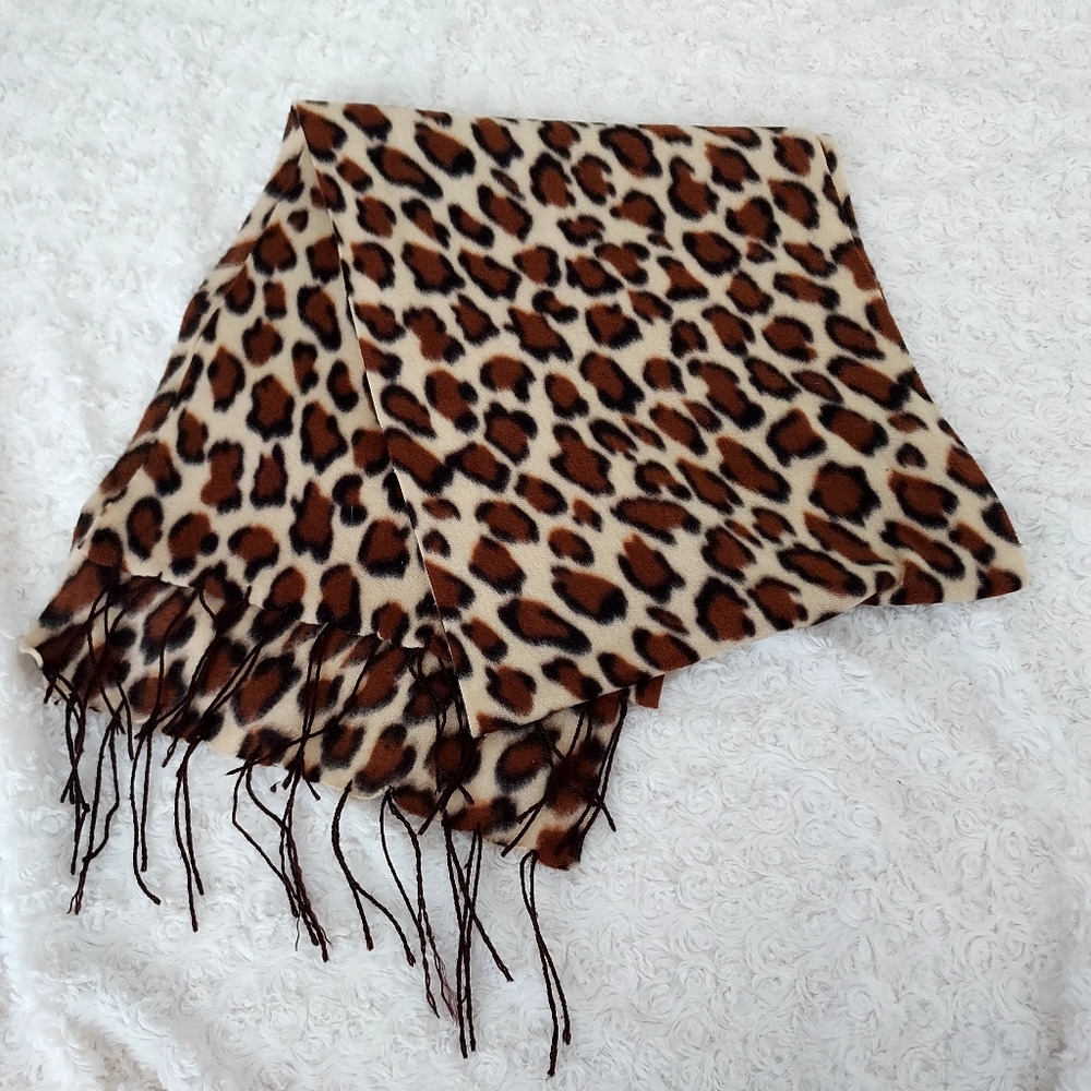 Soft Cozy Wild Leopard Print 60" Acrylic Accent Scarf Winter Cool Weather Bold
